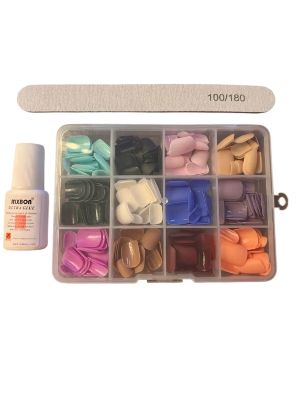 Multicolor Matte Press-On Nail Kit - Assorted Colors